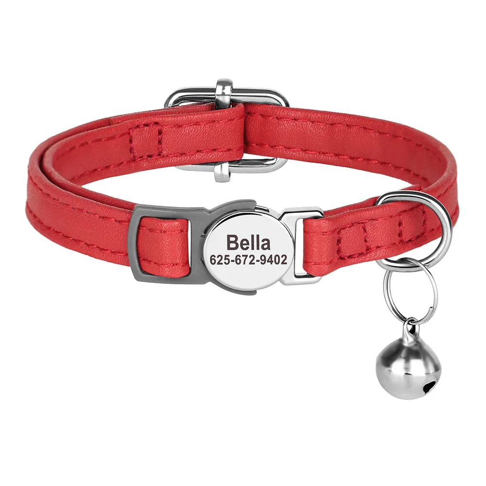 Personalisiertes Katzenhalsband, verstellbare Halsbänder für kleine Hunde und Kätzchen, kostenlose individuelle ID-Namenshalsbänder für Haustiere, Anti-Verlust-Halsbänder für Katzen – Detail 31