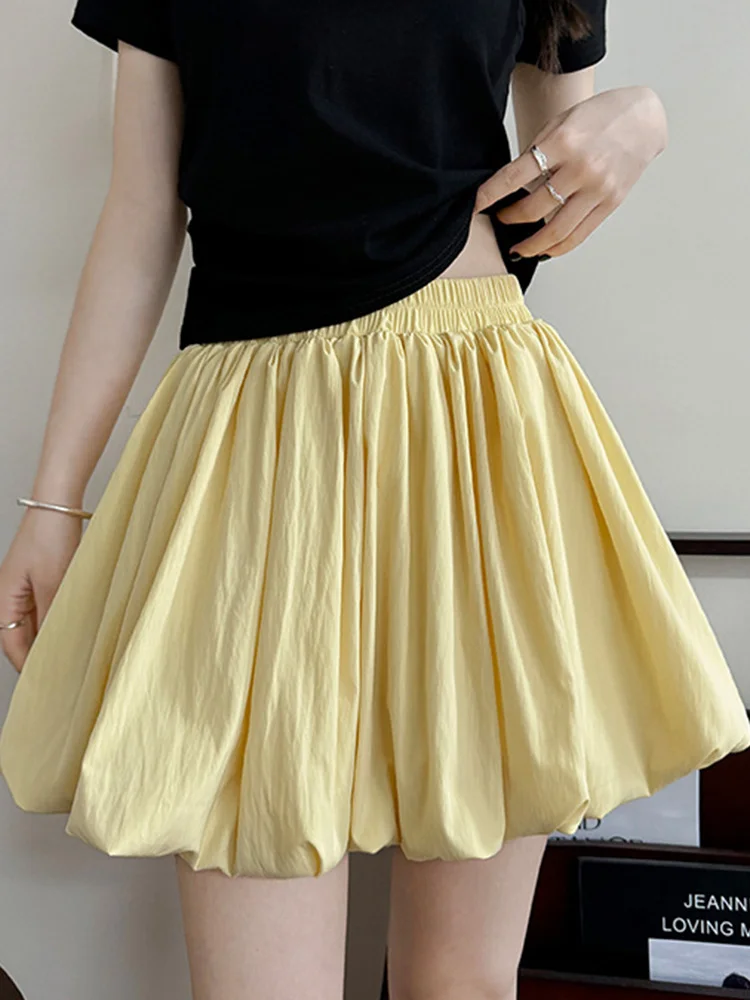 Chic Women Sweet Ball Gown Skirt Summer High Waist Sexy Mini Skirts Fashion Summer Korean Preppy Style Elegant With Shorts Skirt