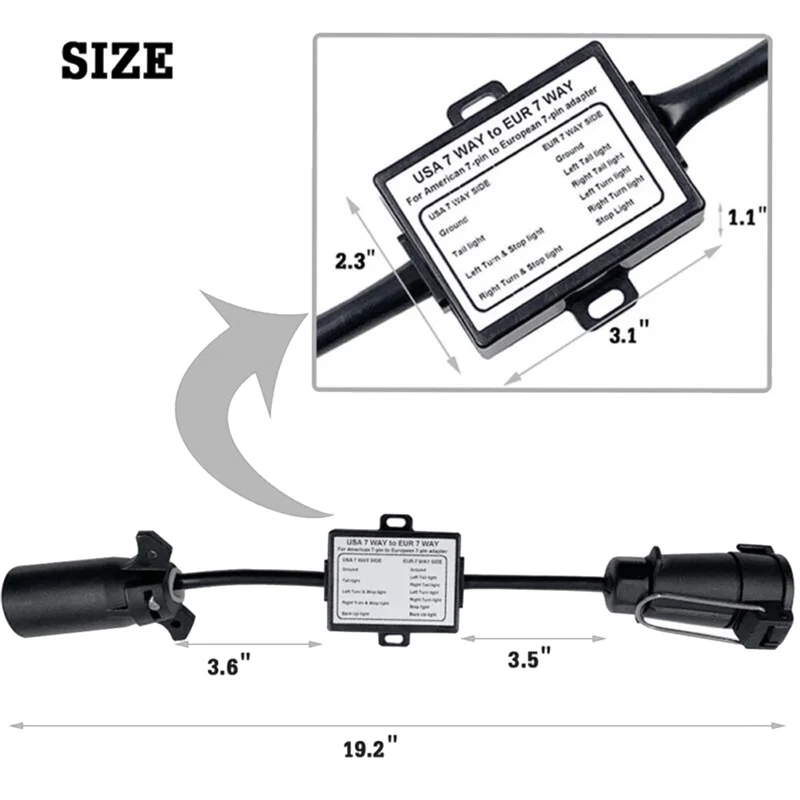 Imagem -04 - Eua para a ue Trailer Light Connector 7-way Soquete Plug Adapter Veículo Linker Towbar Towbar Towing