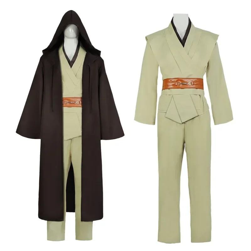 Obi Wan Kenobi Cosplay Costume Anakin Skywalker Uniform Suit Jedi Knight Robe Adult and Kid Size Halloween Jedi Cloak Costumes