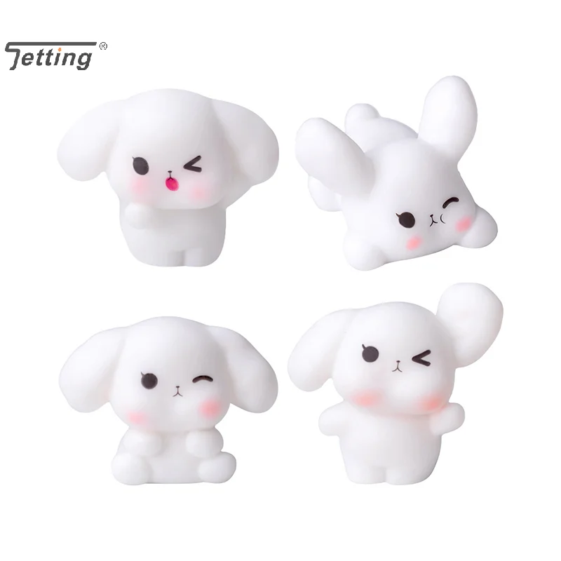 1Pcs Mini Puppy Figurine Cartoon Little White Dog Micro Landscape Dollhouse Model Car Interior Home Desktop Decoration