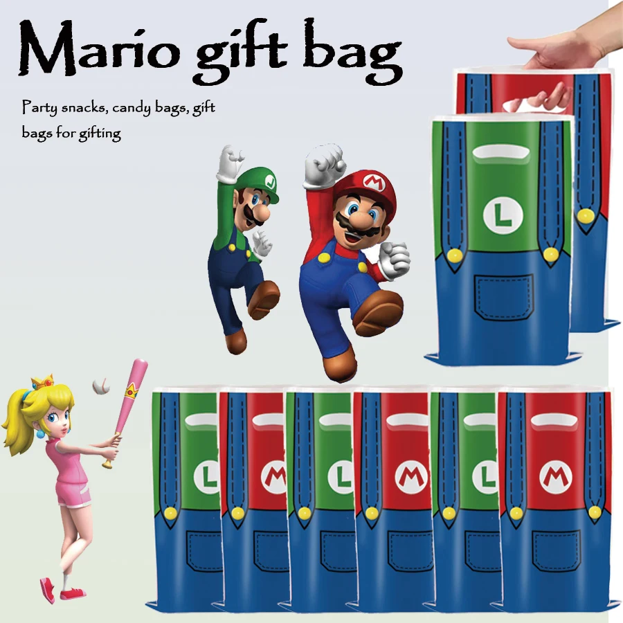 

10/20/30pcs Super Mario Bros Party Gift Bags Party Favors Gifts Children's Birthday Souvenirs Decoration Supplies Teacher Reward