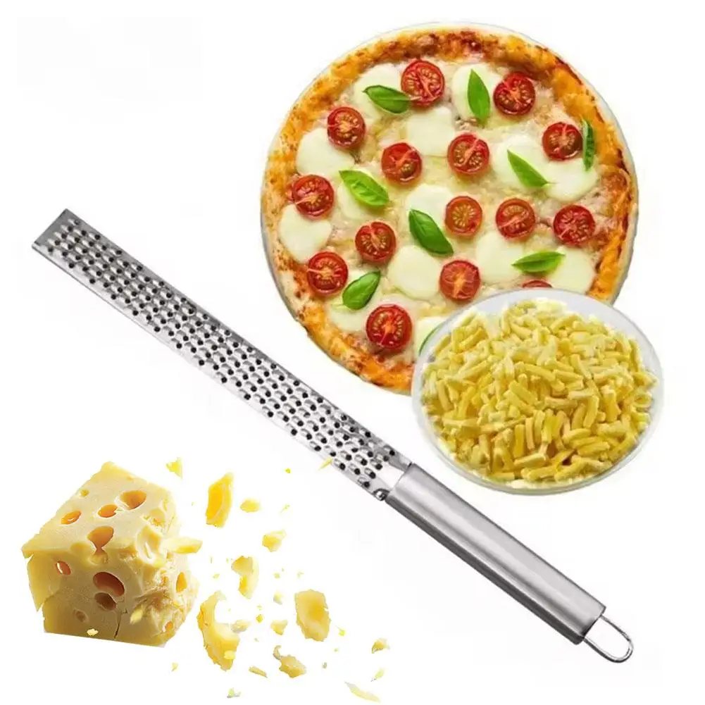 1pc Stainless Steel Long Handle Cheese Grater Cheese Baking Kitchen Gadget Zest Grater Lemon Grater Cheese G0r4