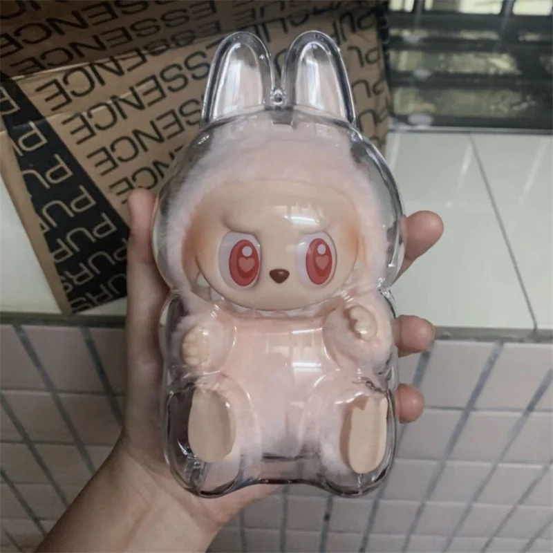 For Labubu Transparent Protective Cover Monster Toy Elf Doll Cover Storage Box Cute Elf Plushie Display Cover for Party Dolls