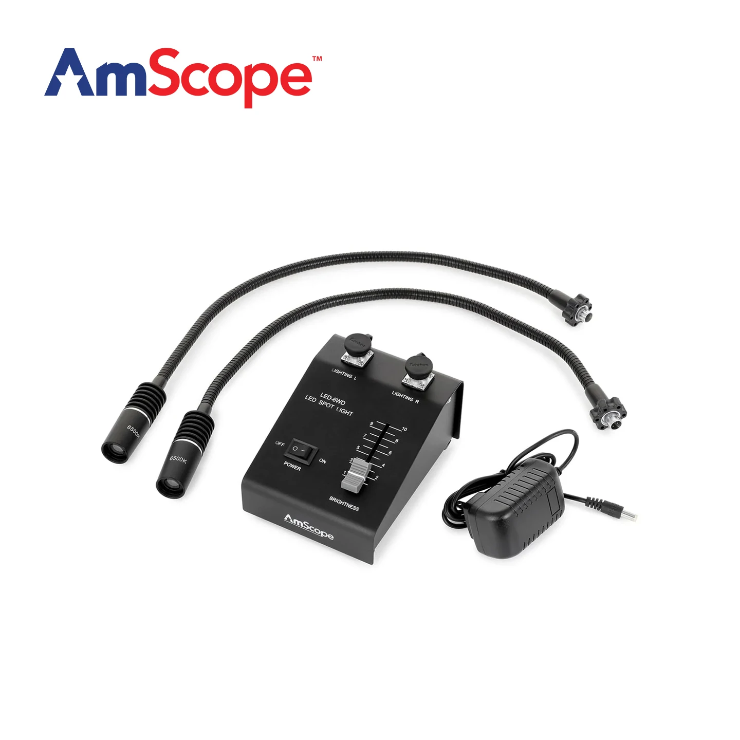 AmScope Powerful 6 Watt LED Dual Gooseneck Illuminator
