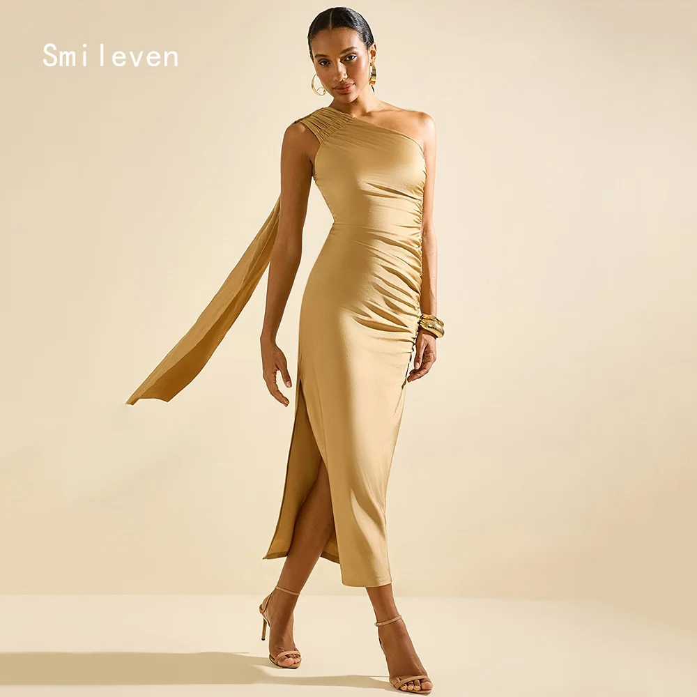 

Smileven Luxury Mermaid Prom Dress Simple One Shoulder Party Gowns Side Silt Formal Occassion Dress Customized 2026