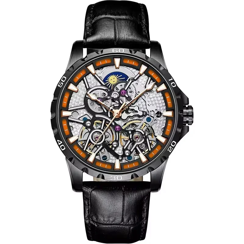 AILANG 8826-3 2026 New Tourbillon Moon Phase Mechanical Watch, Double Domed Crystal Luminous Waterproof Wristwatch