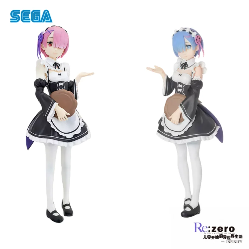 En Stock Sega Original Re Zero-arranque la vida en otro mundo Ram Rem figura de acción modelo muñeca nuevo modelo en caja garaje