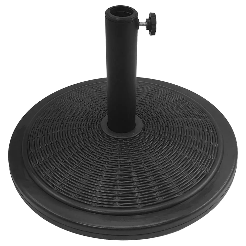 

33 Lb Round Heavy Duty Patio Market Table Umbrella Base Stand Weight Concrete Pre-Filled For Outdoor, Black