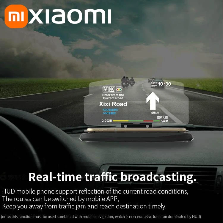 Xiaomi Car Speedometer Wireless Charging HUD Head-Up Display Digital Speed Meter Projector Vehicles Auto Electronics Accessories