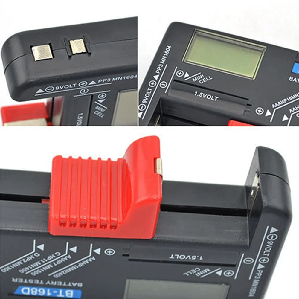 BT-168D Portable Digital Battery Tester Black Digital Battery Power Measuring Instrument The Function Battery Tester