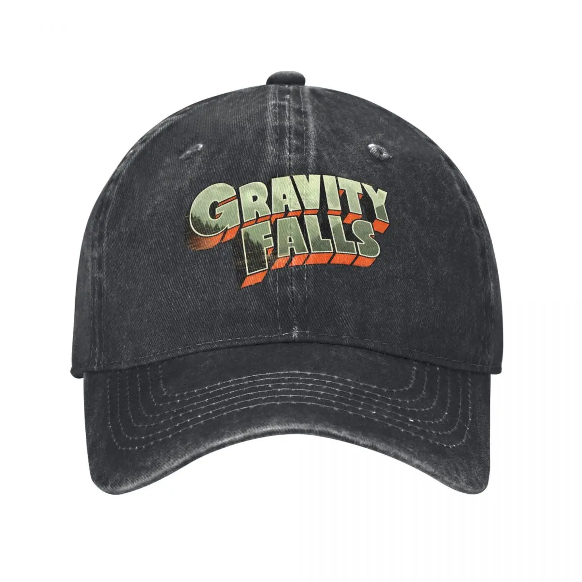 Gravity Falls Logo Men Women Baseball Cap Cartoon Animation Distressed Denim Washed Caps Hat Vintage Summer Snapback