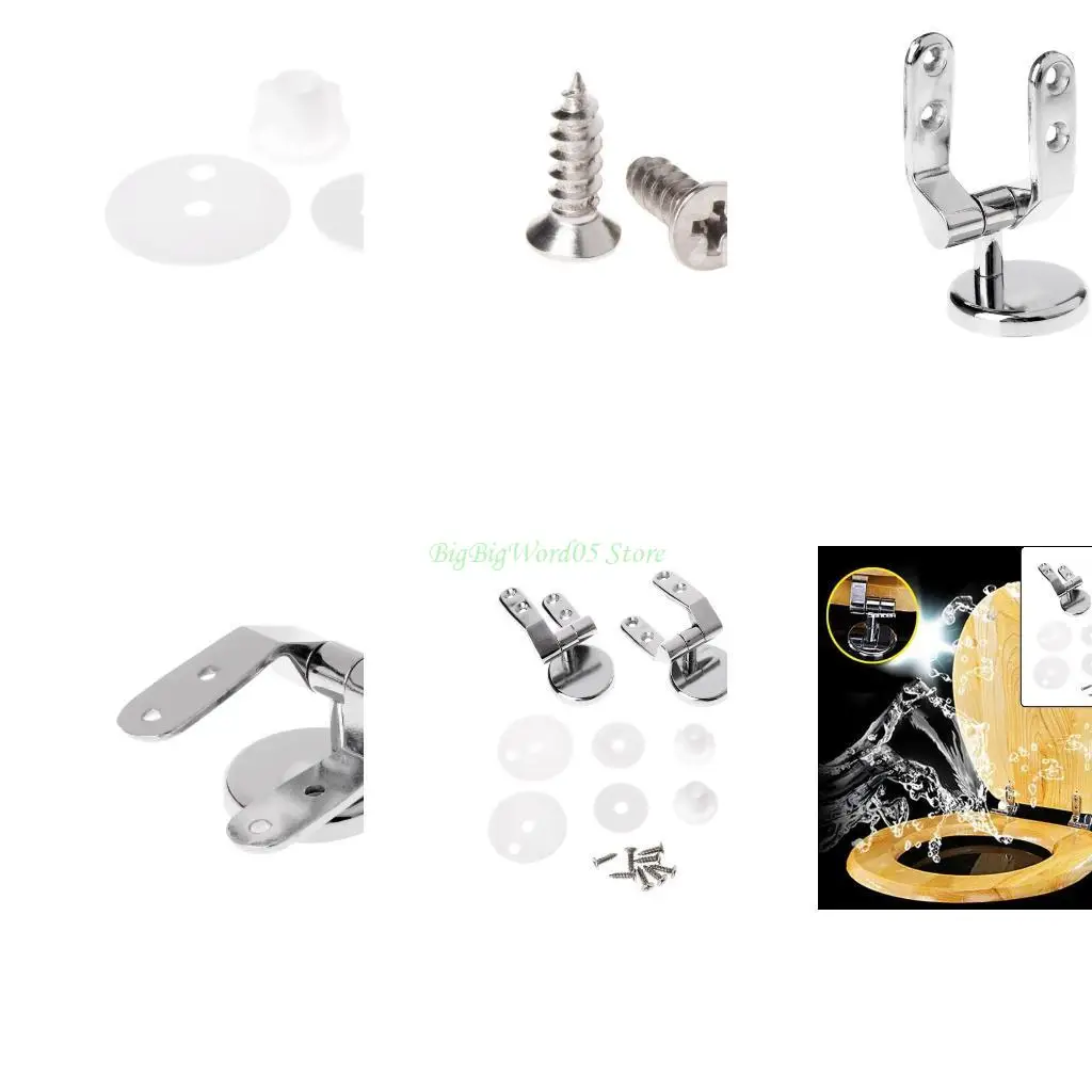 

24TE Alloy Toilet for Seat Hinges Mountings Set Chrome with Screws For Toilet Accesso