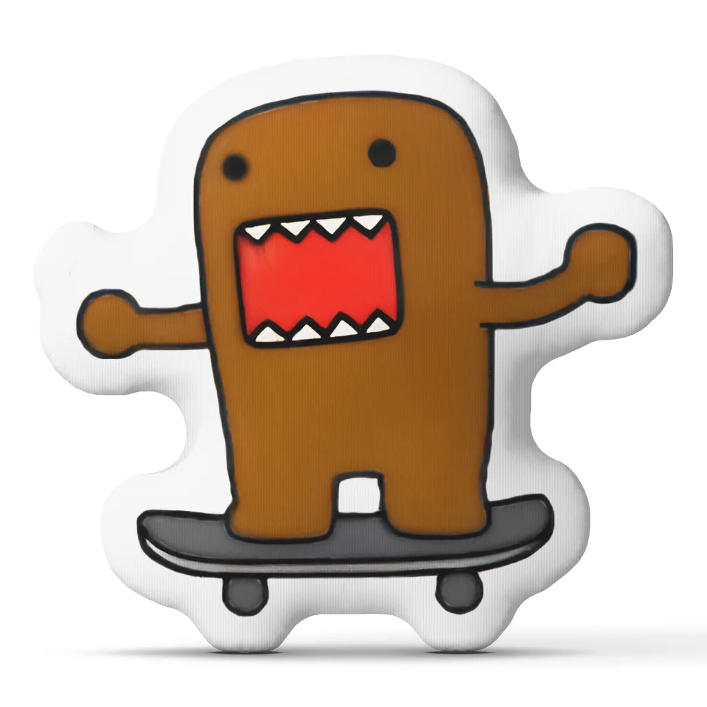 Domo Kun skateboard Funny Pillow Cushion Irregular Stuffed Throw Pillow Home Decor Gift Sofa Bed