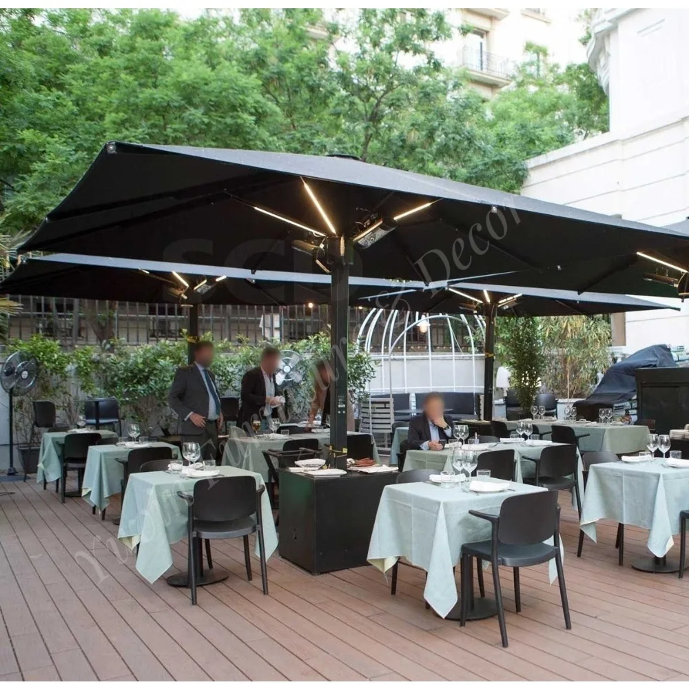 3M 4M 5M 6M 7M Radii Aluminum Alloy Frame Led Beach Patio Outdoor Parasol Big Size Outdoor Umbrella Parasol Factory Supplier