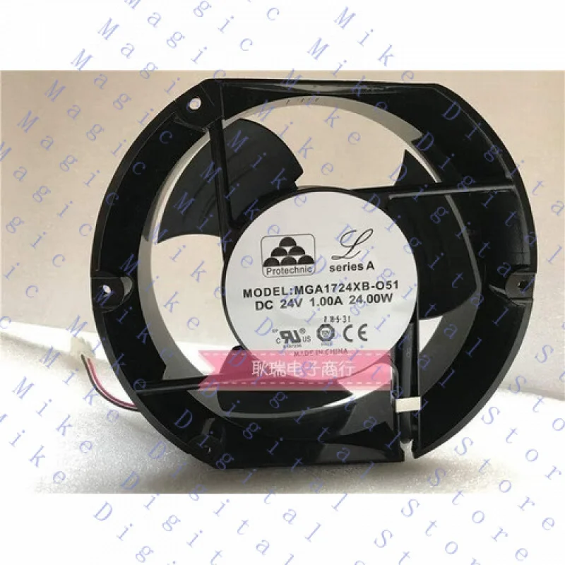 H  1 PCS FOR Protechnic Fan MGA1724XB-O51 DC24V 1.0A 17251 17CM 2 WIRE cooling fan