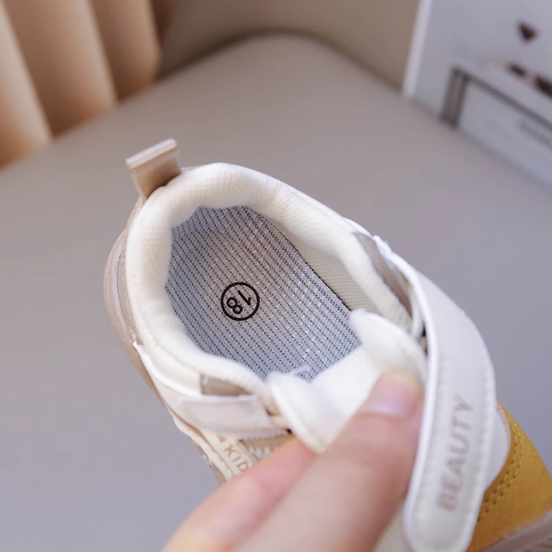 Anti-Kollisions-Laufschuhe für Kleinkinder, atmungsaktive Freizeit-Sneaker für Jungen und Mädchen, mit doppeltem Klettverschluss, Frühling und Herbst – Detail 8