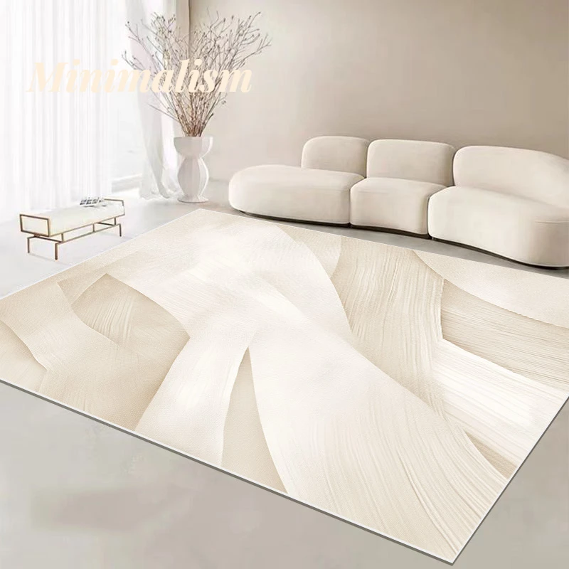 Beige Abstract Carpet Living Room Decoration Sofa Area Rug Modern Minimalism Rugs for Bedroom Decor Home Washable Mat Alfombra