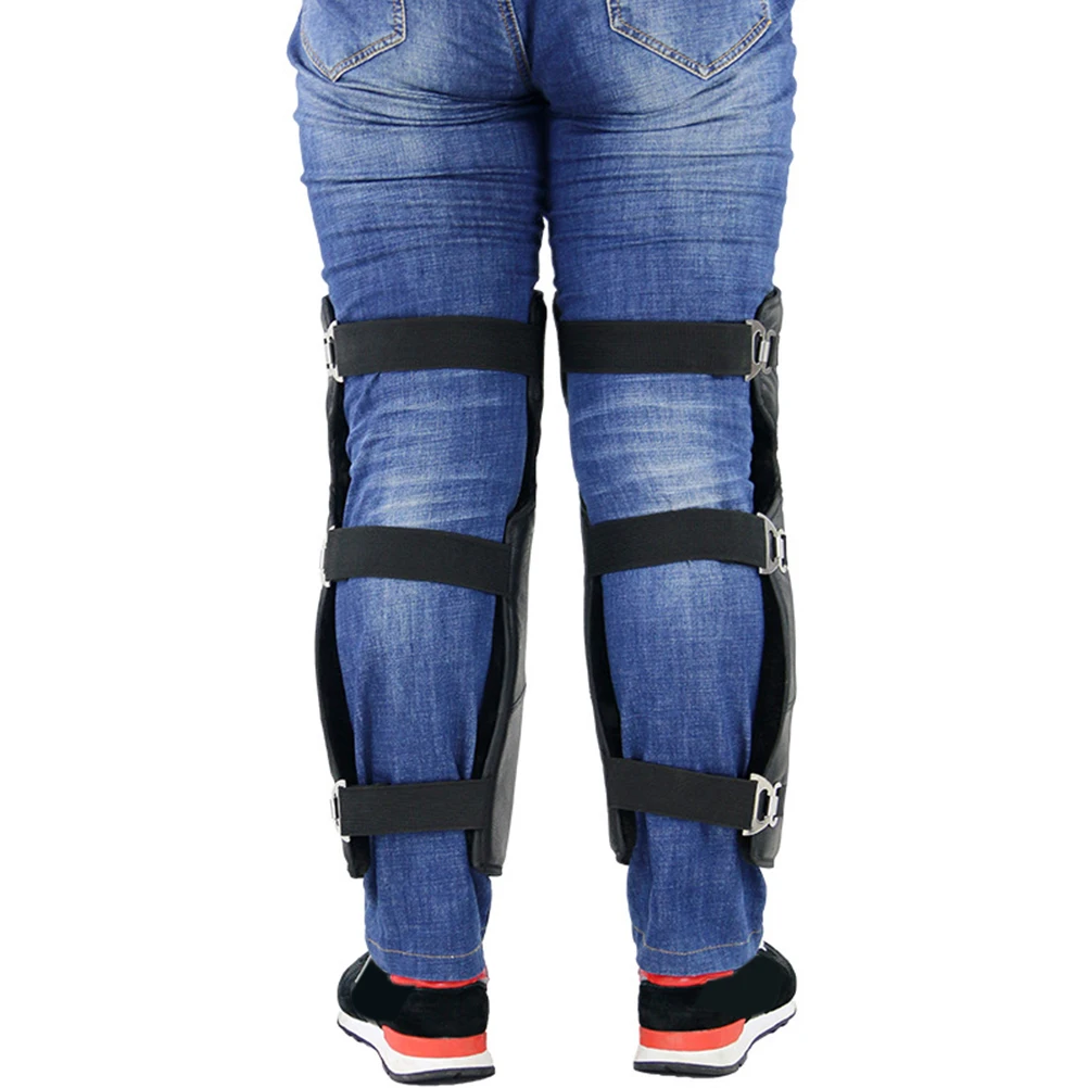 

1 Pair Cycling Kneepads Windproof Waterproof Warm Wool Unisex Adult Protective Gear Adjustable Straps Lightweight For