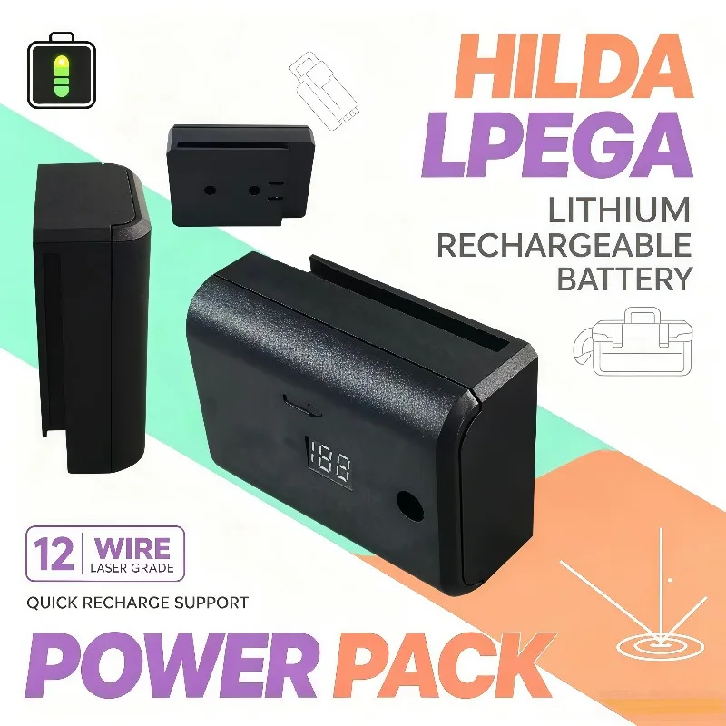 Rechargeable Lithium Replacement Battery For Hilda lpega 3D 4D Laser Grade 12 Wire 16‑Line Laser Level