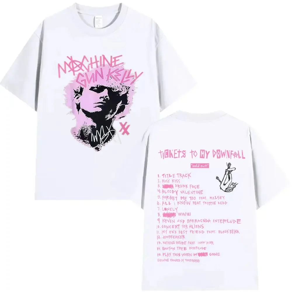 Hip Pop Y2k Clothing MGK Machine Gun Kelly Tour Graphic T-shirt Gothic Hip-hop Short-sleeved Retro Printed Cotton T-shirt Unisex