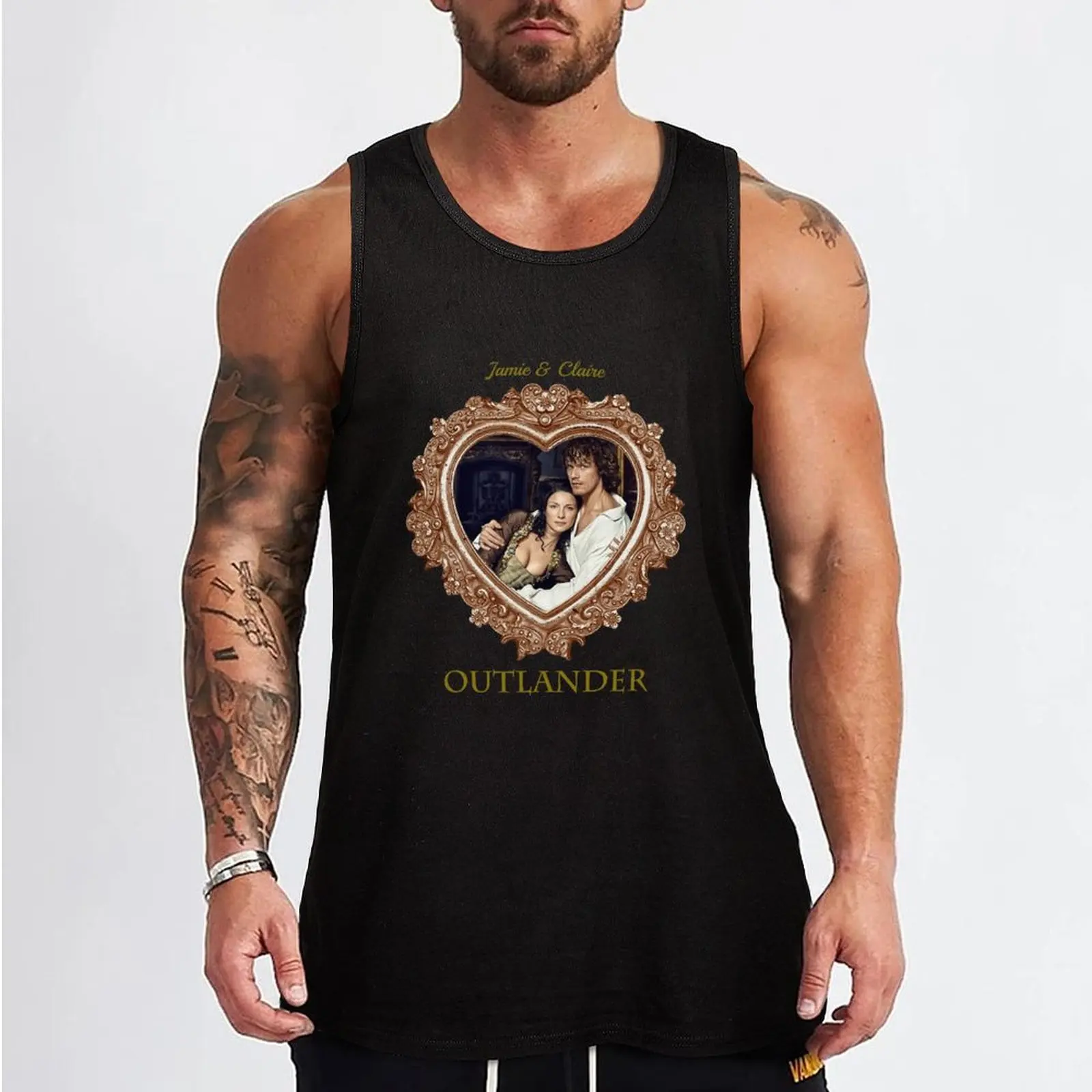 Jamie and Claire Tank Top Men sleeveless tee Short sleeve sleeveless gym shirt man fitness