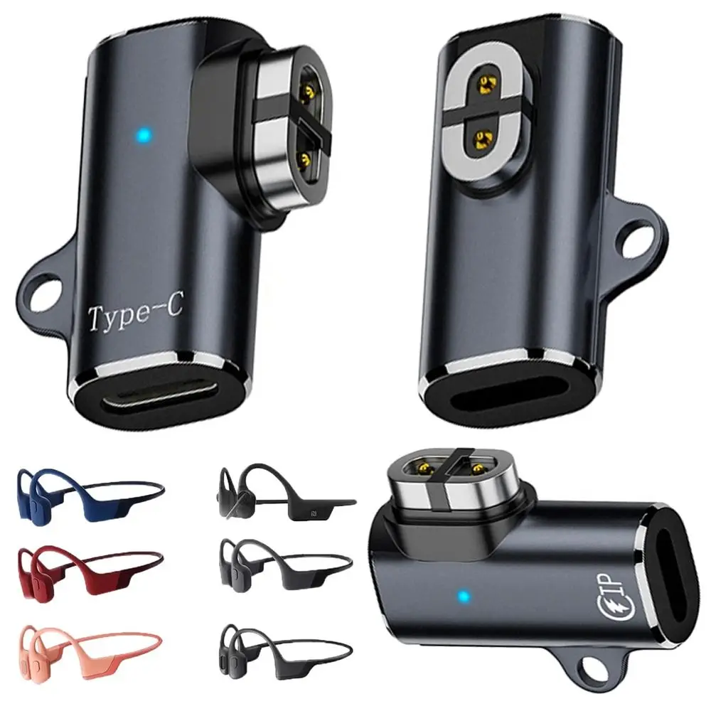 Bone Conduction Headphone Charging Adapter LED Indicator 90 Degree Bending Magnetic Charger for Shokz AS800/S803/S810/AS700
