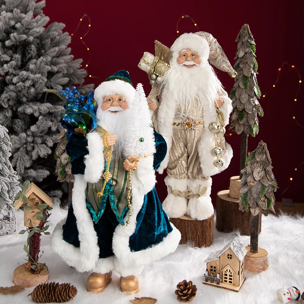 Lalka Święty Mikołaj 45 cm, dekoracje świąteczne na Boże Narodzenie do domu, ozdoby świąteczne 2025, Navidad Natal, prezenty świąteczne, Szczęśliwego Nowego Roku 2026