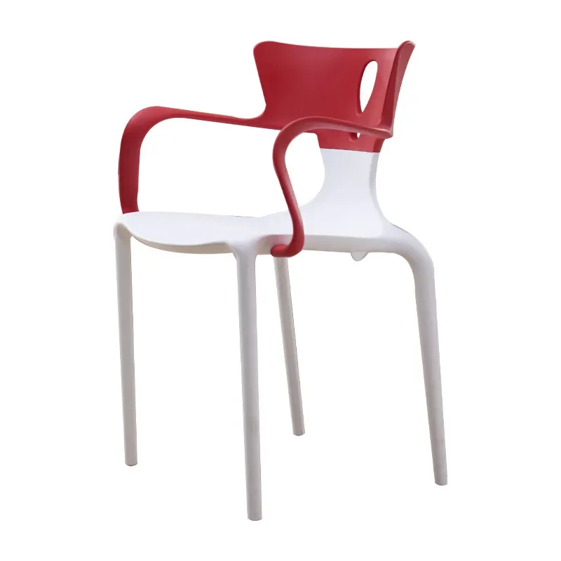 Simple modern color plastic Nordic transparent splicing color dining chair creative leisure back chair outdoor negotiation chair