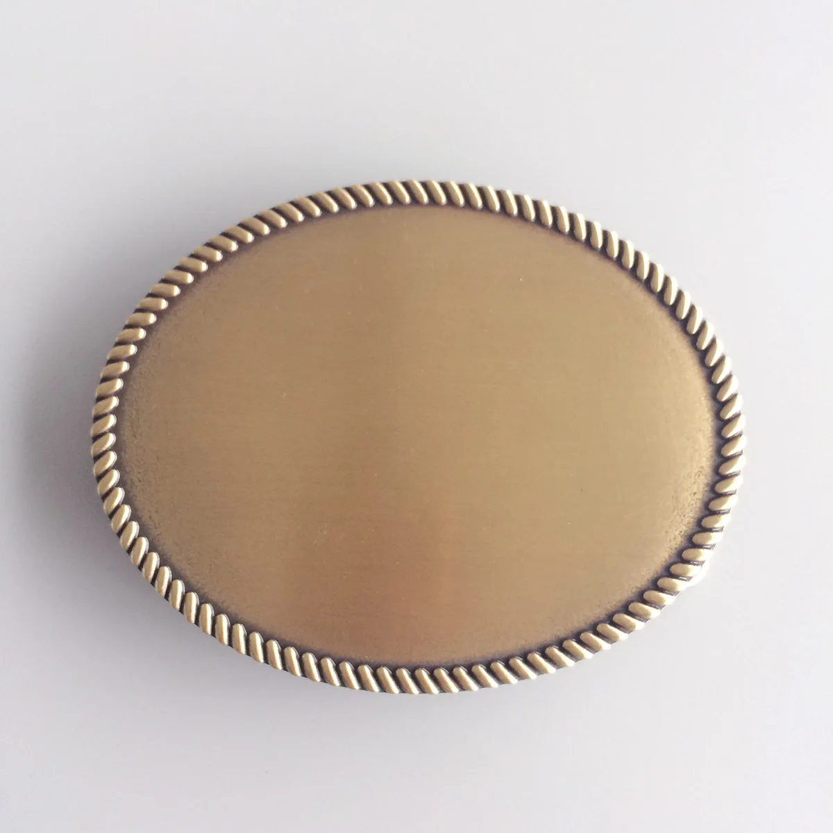 Antique Bronze Plated Western Rope Oval Blank Custom Belt Buckle also Stock US BUCKLE-BL005AB Free Shipping