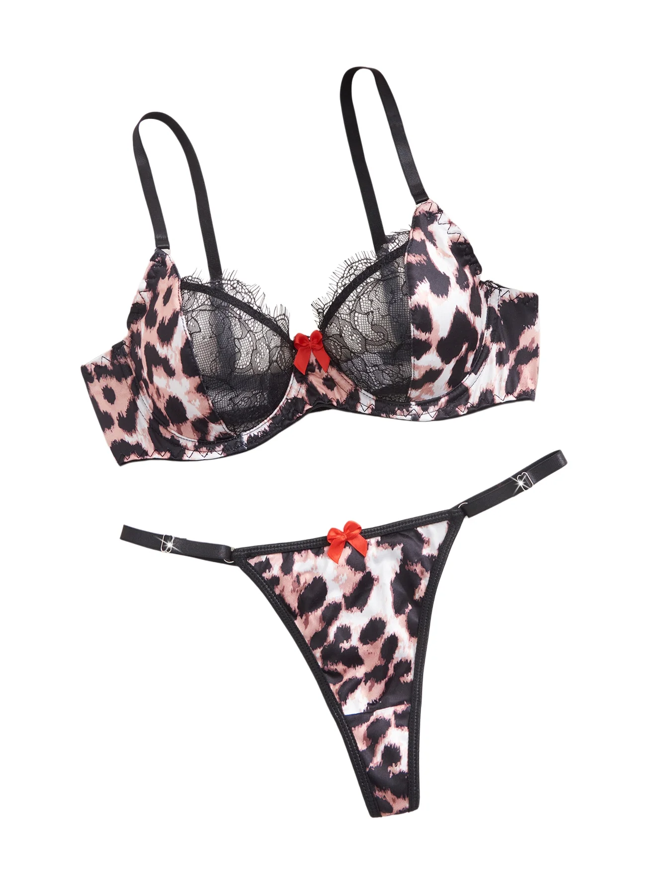 

Прозрачный комплект белья из французского кружева: сексуальный леопардовый бюстгальтер-бралетт и трусики-стринги для женщин