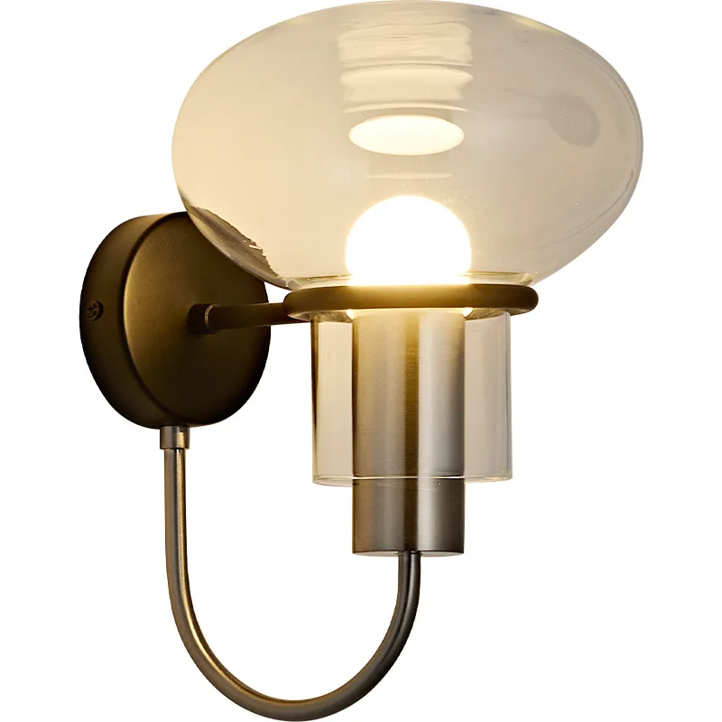 Eenvoudige wandlamp Nordic binnenbedverlichting wandlamp licht luxe gekleurd glas