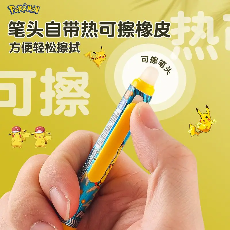 Pocket Monster Anime Pokemon Press Neutral Pen Cartoon Cute Pikachu Charizard Hot erasable Black Pen Student learning supplies