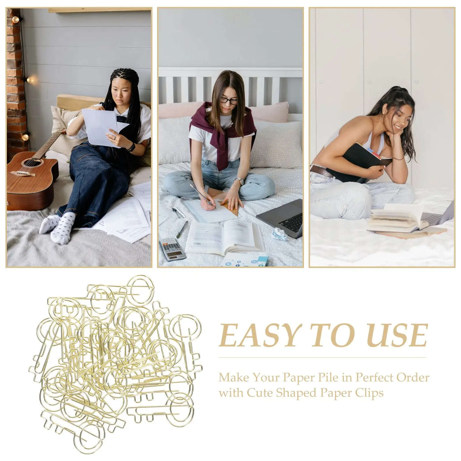 Paper Clips para fixação de documentos, Small Paper Clips, Key Shape Clips, Office File, 30pcs