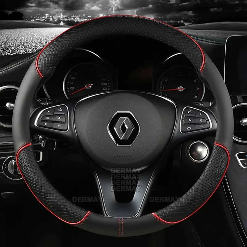 PU Leather Car Steering Wheel Cover For Renault Scenic Clio Laguna 2 3 4 5 Kangoo Fluence Megane Trafic Talisman Twingo Kaptur