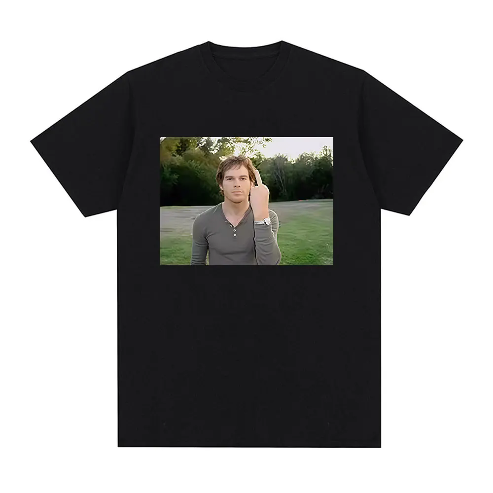 Tv Series Funny Dexter Morgan Edition Middle Finger Meme Graphic T-shirts Men Women Clothing Casual Cotton Short Sleeve T Shirts