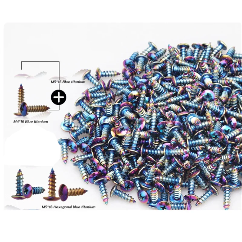 

30PCS M5x16 Colorful Universal Screws Aluminum Alloy Motorbike Fairing Screws Moto Accessories Self-Tapping MotorcycleScrews