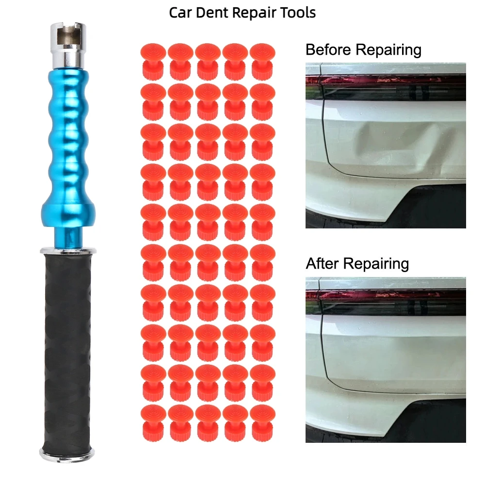 

For Automobile Hail Dent Remover Car Body Dent Repair Tool Kit Car Dent Repair Pull Hammer Puller Hammer With 50pcs Pulling Tabs