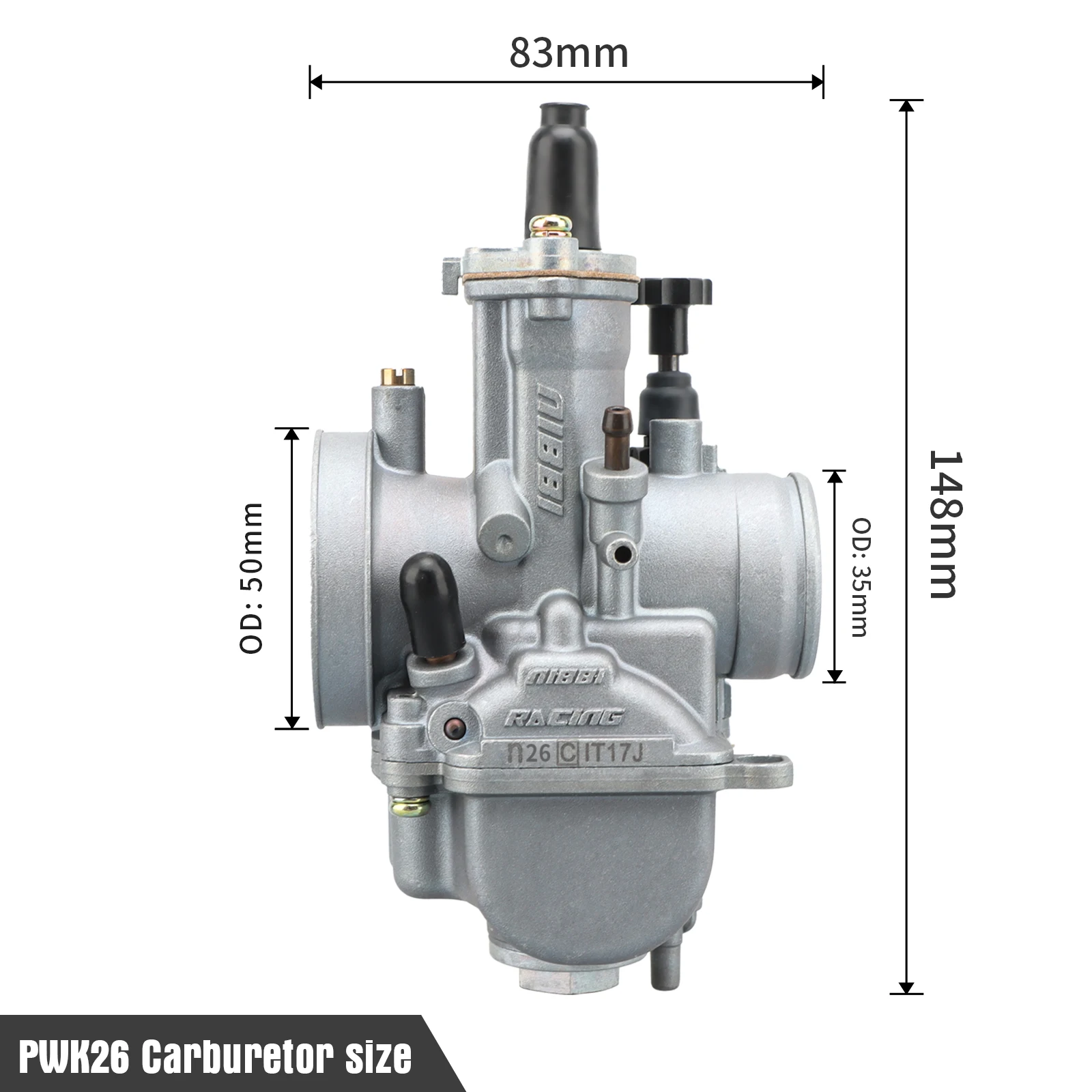 NIBBI 2T 4T PWK Vergaser PWK24/26/28/30/32/34/36/38/40mm mit Power Jet für 125cc-600cc Yamaha Suzuki Rennmotorräder – Detail 4