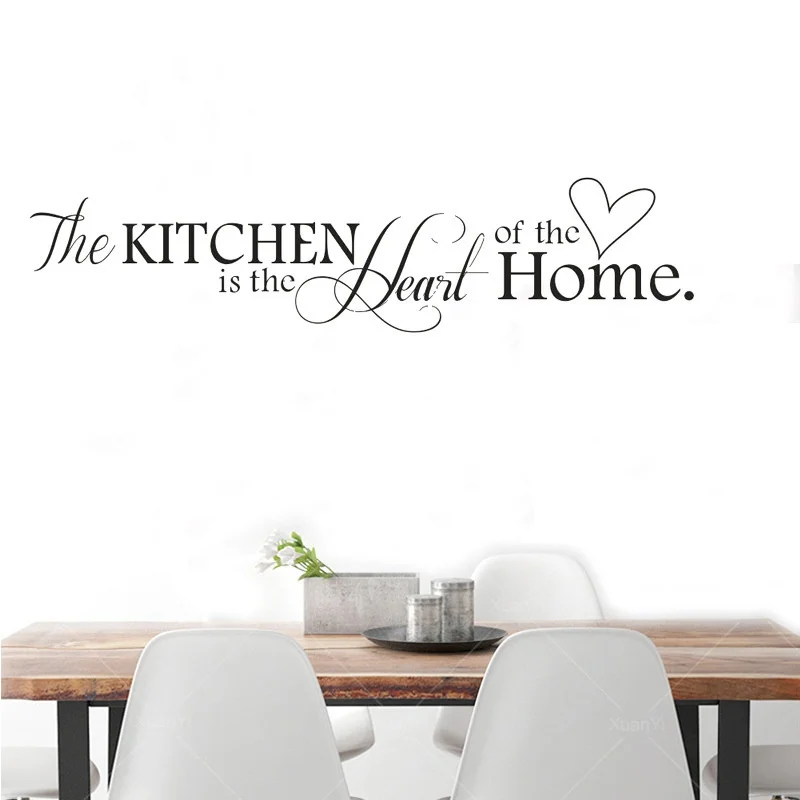 English Letters Kitchen Love Vinyl Wall Sticker on The Wall Decals Art Words Kitchen Background Decoration Stickers Home Decor