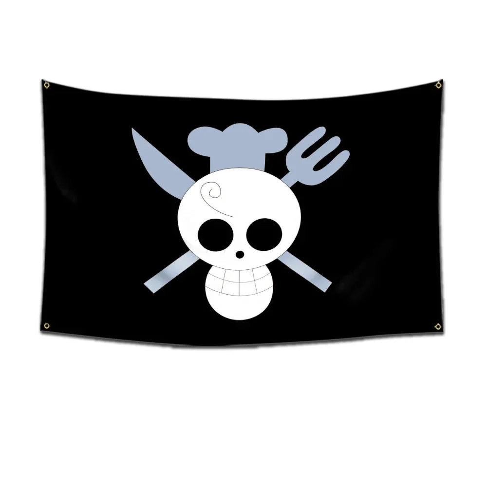 Anime One Piece Jolly Roger Wanddekoration Banner Gemälde Spielzeug Cartoon Luffy Zoro Strohhut Piraten Totenkopf Flagge Spielzeug für Kinder Geschenk