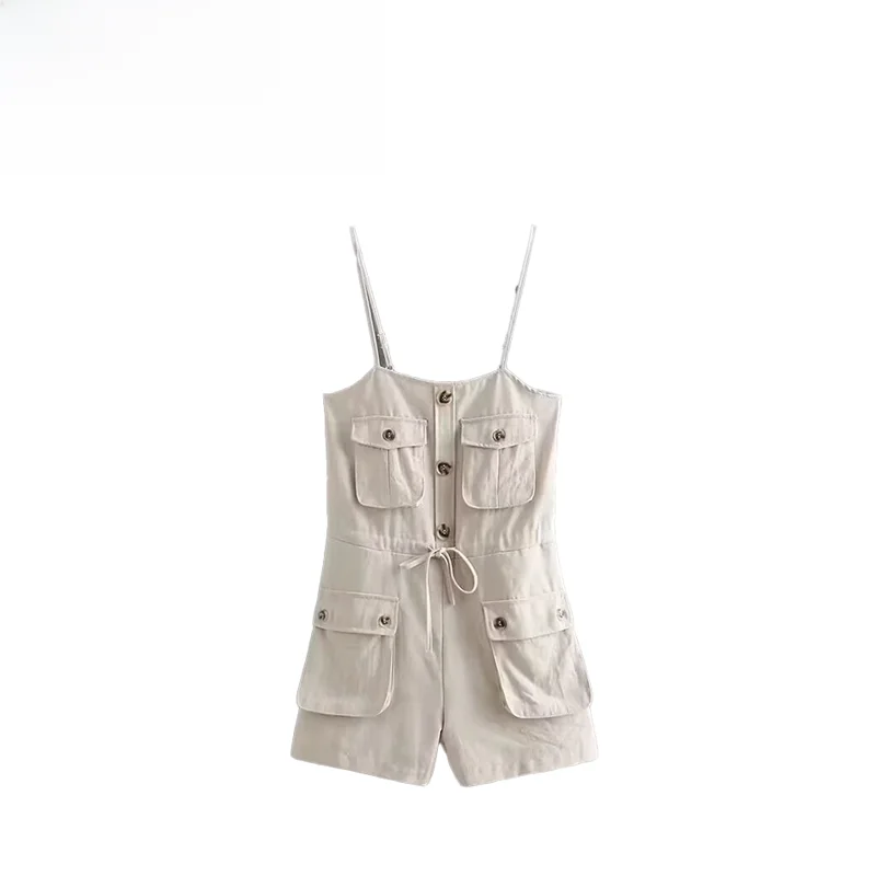 

Модный осенний женский комбинезон ZR с высокой талией и брюками из высококачественного полиэфирного волокна, женский костюм