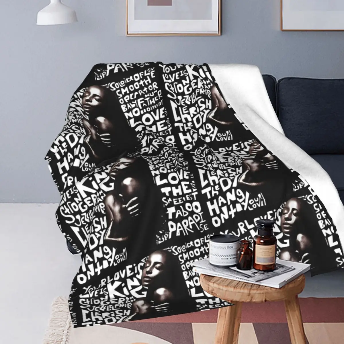 S-Sade Adu Singer 80s Music Blanket Plush Funny Breathable Throw Blankets for Home Textile Decor