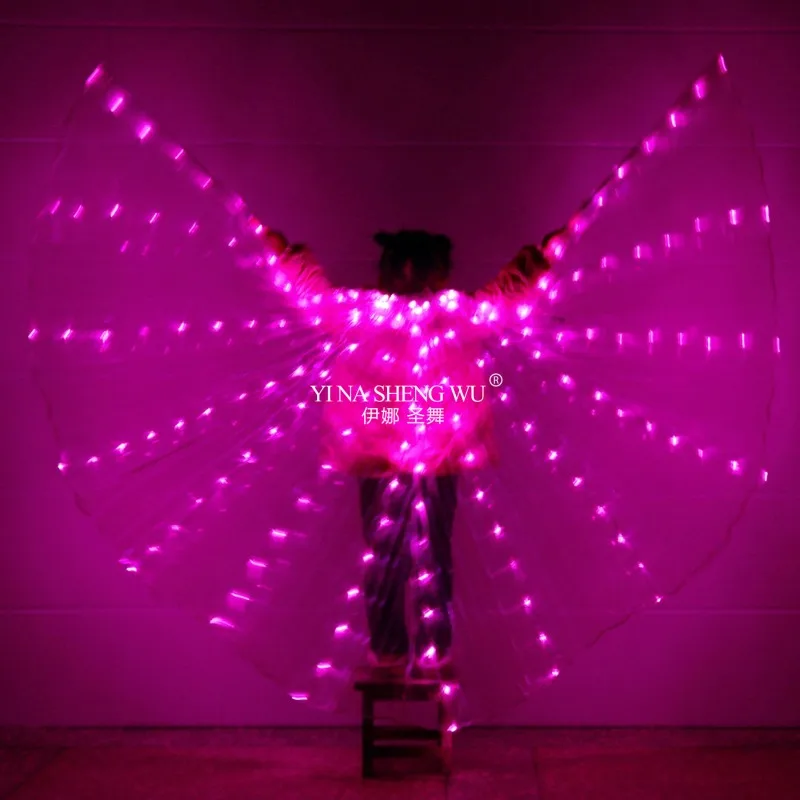 2018 أحدث الأطفال LED أجنحة أزياء الرقص الشرقي 360 المرحلة المصرية أداء الاطفال DJ LED أجنحة