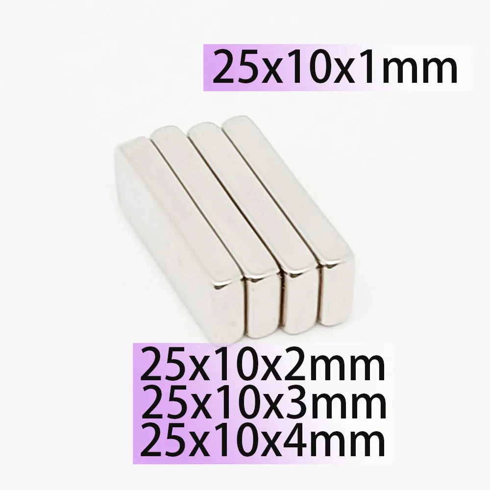 

N35 25x10x1 25x10x2 25x10x3 25x10x4 Strong Square Neodymium Bar Rectangle Block Strong Magnets Rare Earth Search Magnetic Ndfeb