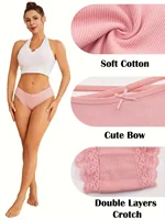 Women's Cotton Briefs Sexy Lace Underpant Hollow Brazilian Panties Comfortable Underwear Lingerie S-XL Solid Color Lingerie - Image 4