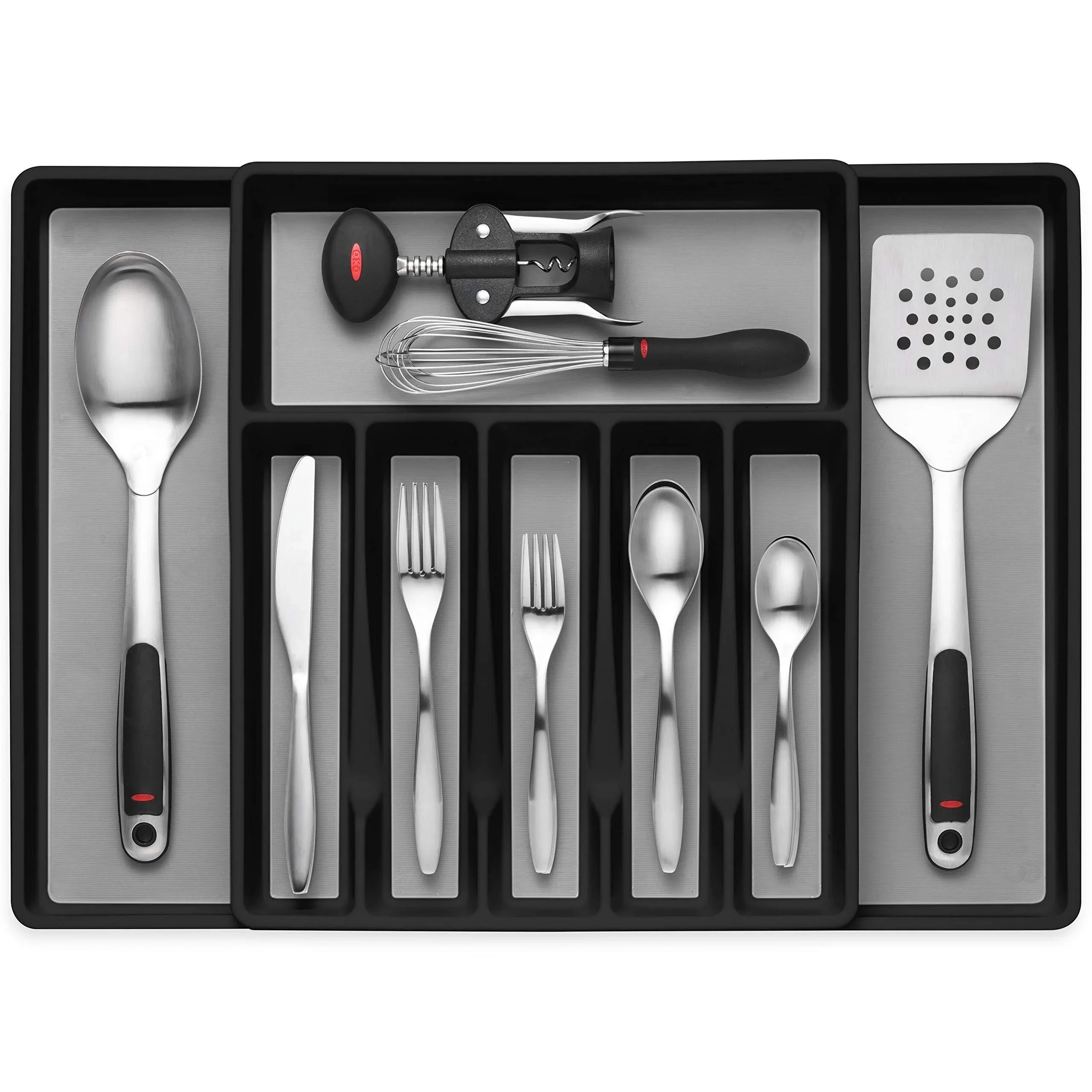 

1pc Expandable Cutlery Organizer - Effortlessly Store & Organize Silverware, Serving Utensils in Style - Space-Saving Kitchen Dr