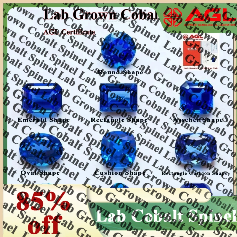 

TOPLab Grown Cobalt Spinel Fire Lotus Color Various Shapes Gemstone For Earring Pendant Jewelry Making Selectable AGL Certifica