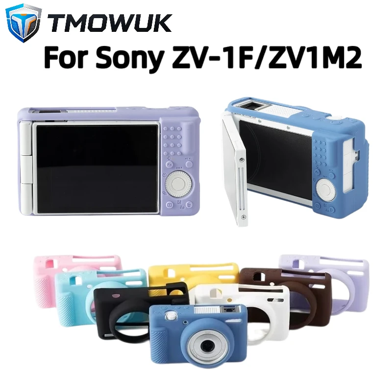 Soft Silicone Camera Case For Sony ZV-1F ZV1M2 Anti-Slip Shockproof Protective Cover Skin + Free Camera Cleaning Pen