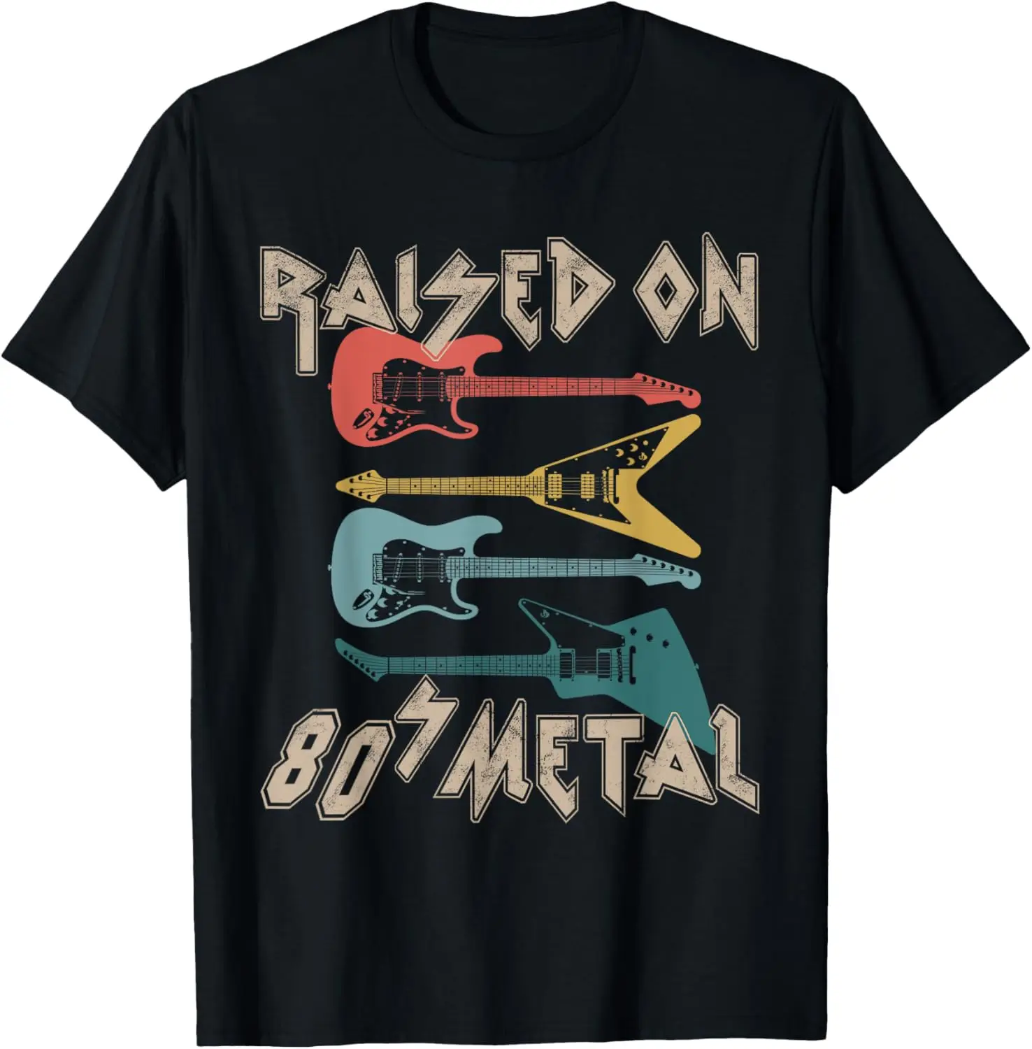 Raised On 80s Metal 80s Rock Hair Bands Metal Music Fans T-Shirt